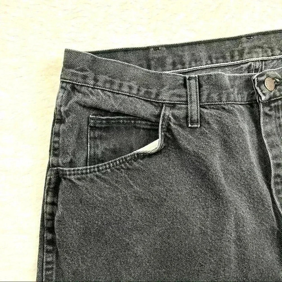 Rustler Vintage Black Super Faded Tapered Rustic Jeans Size 40X32 - Picture 7 of 14